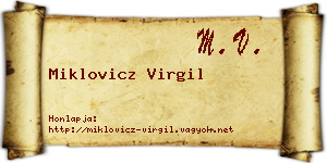 Miklovicz Virgil névjegykártya